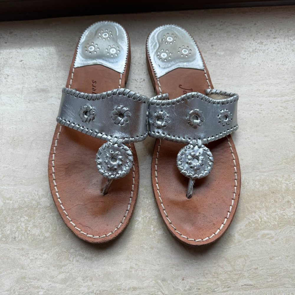 Jack Rogers Silver Sandal - Size 10